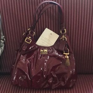 Coach patten leather burgundy